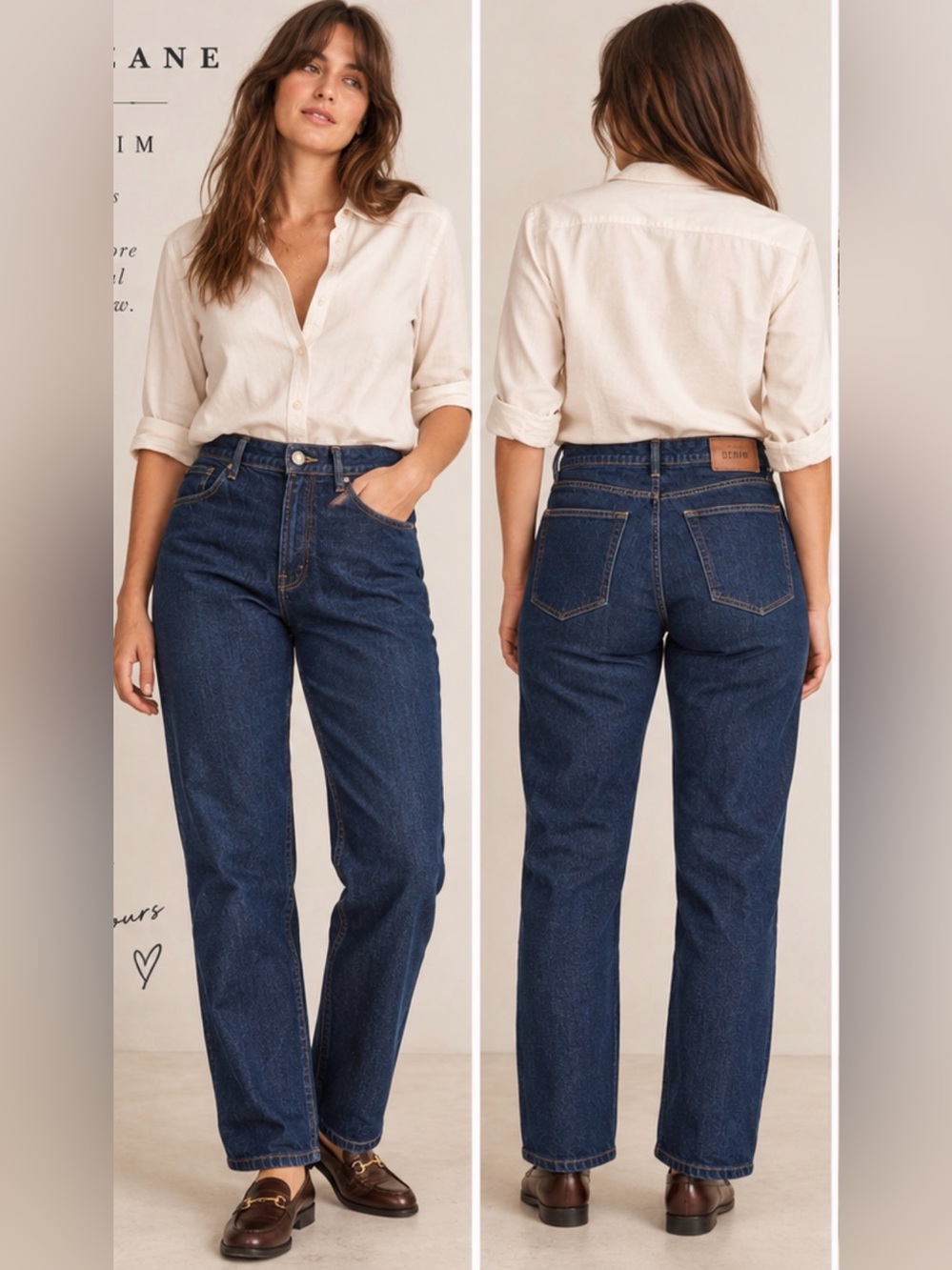 Sézane Denim Women’s High Rise Straight Leg Jeans